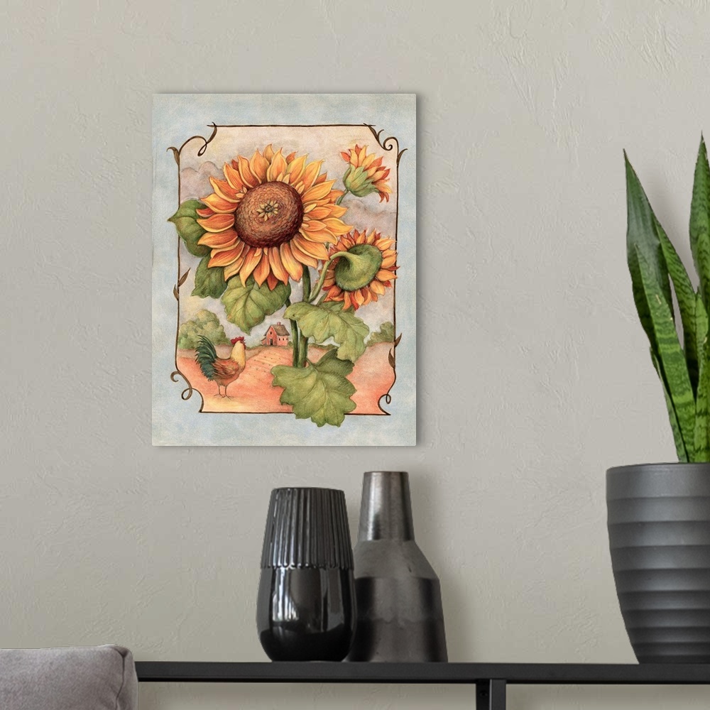 A modern room featuring Lovely floral art goes with any decor, in any room.