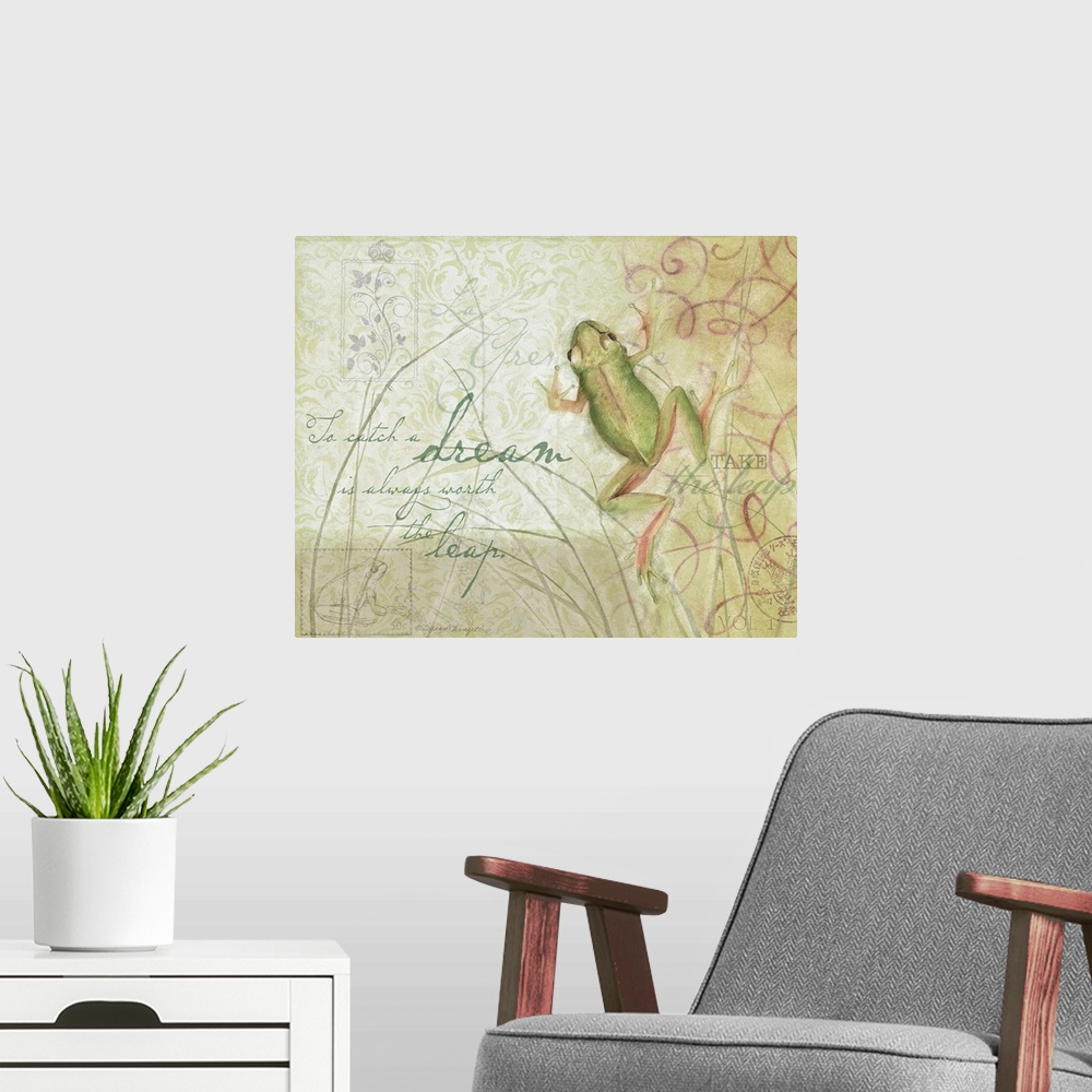 A modern room featuring Take the leap with this sweetly inspirational nature vignette
