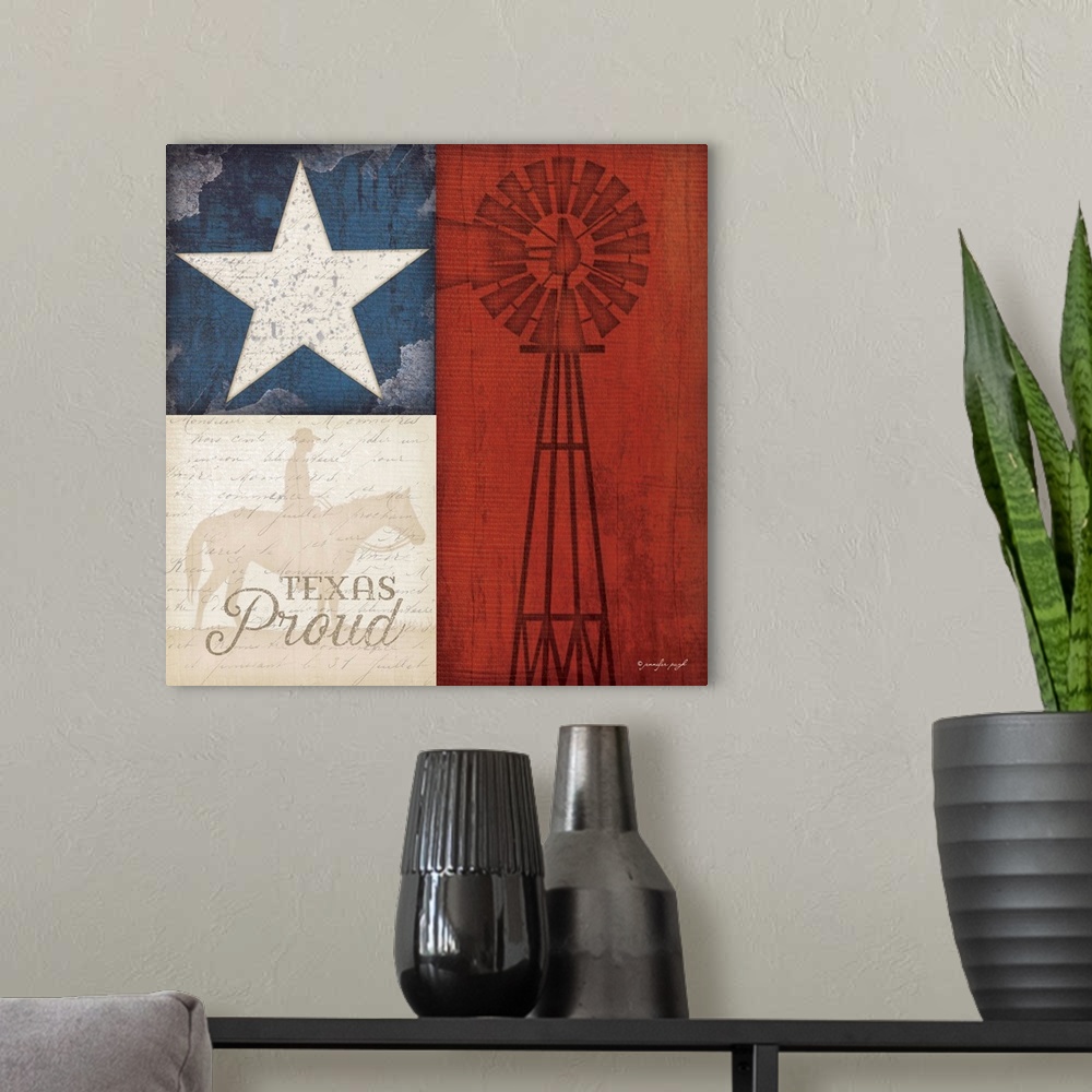 A modern room featuring Texas Proud