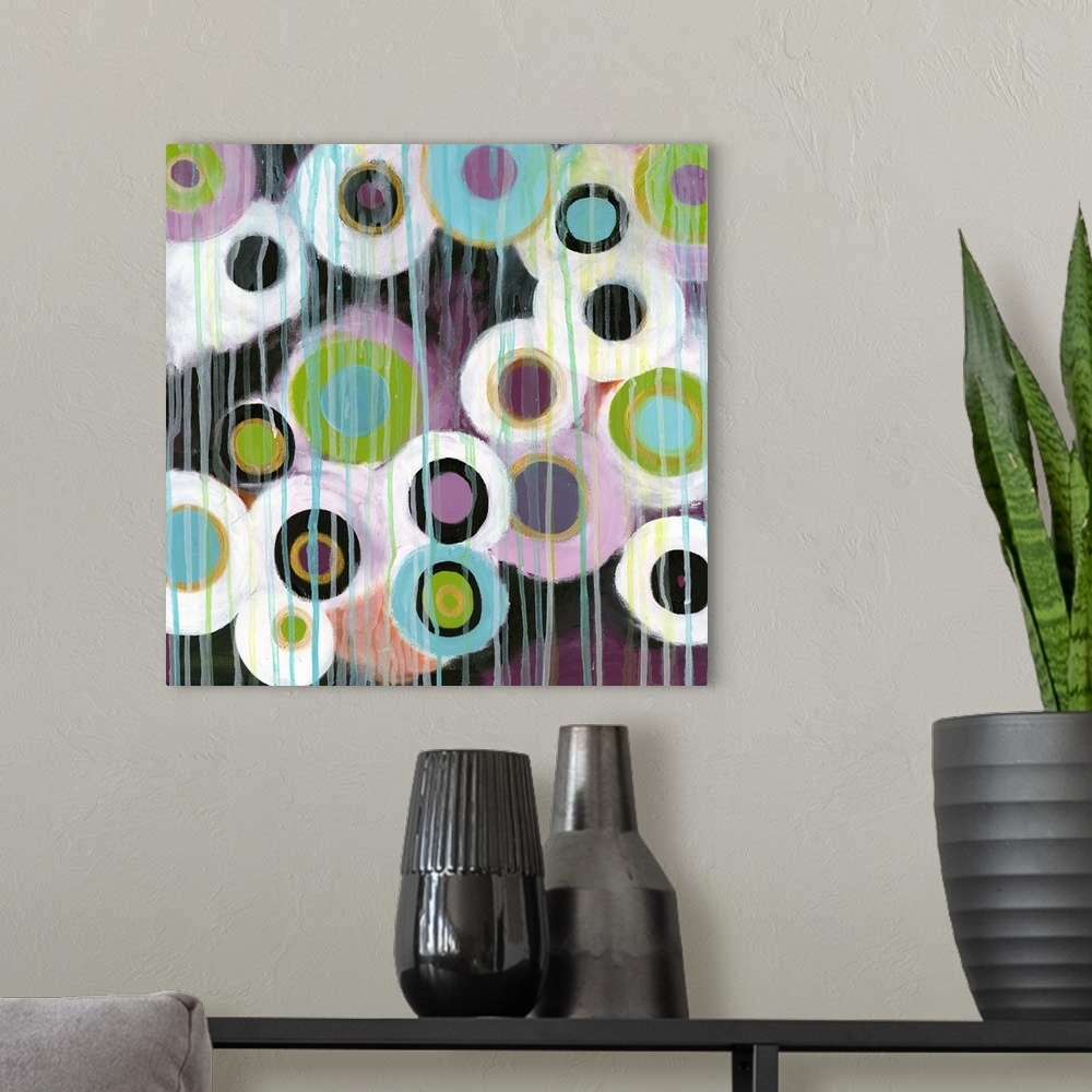 A modern room featuring Contemporary splashy geometrics work with any home or office décor!