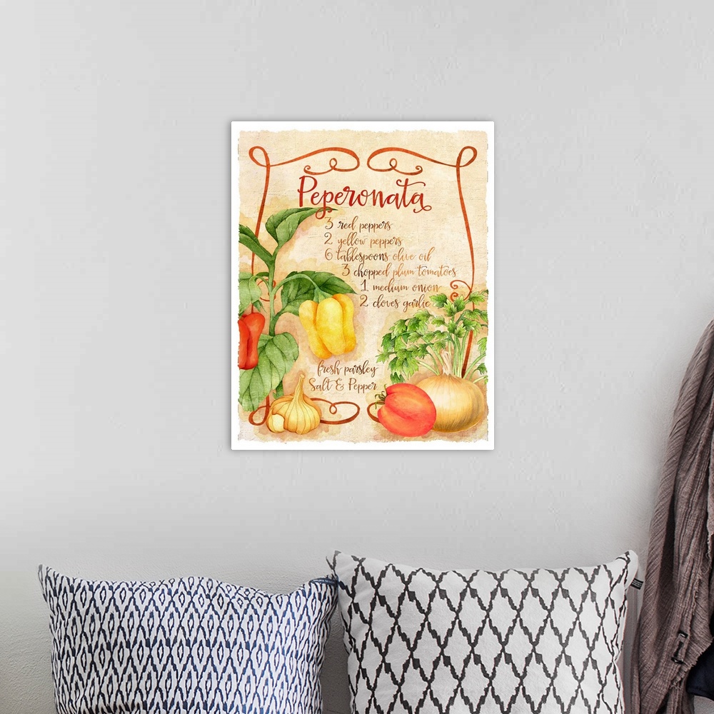 A bohemian room featuring This Tuscan-inspired recipe image brings the food to life.