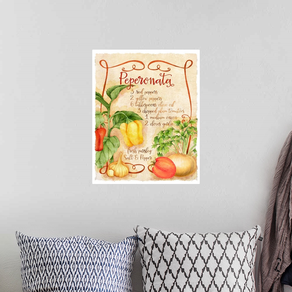 A bohemian room featuring This Tuscan-inspired recipe image brings the food to life.