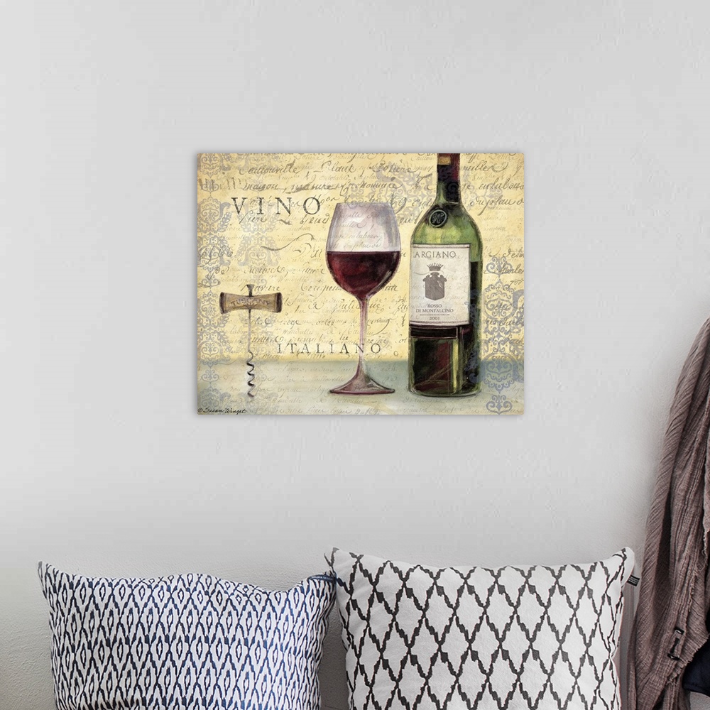 A bohemian room featuring Contemporary yet classic wine bottle scene