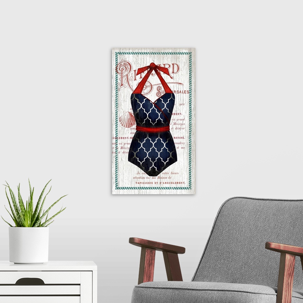 A modern room featuring Vintage Swimsuit IV