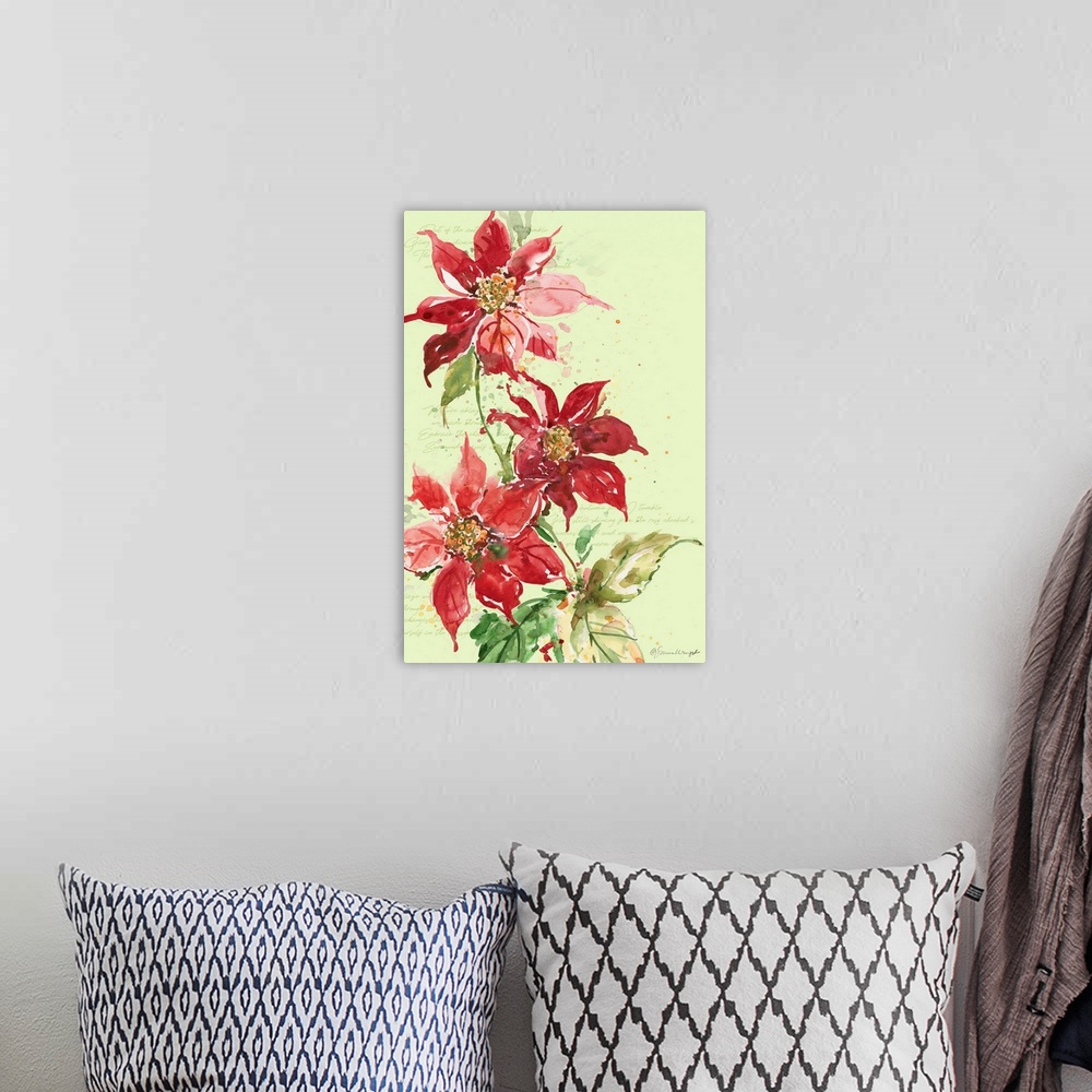 A bohemian room featuring A simple and elegant poinsettia adds a touch of winter's grace to any room.