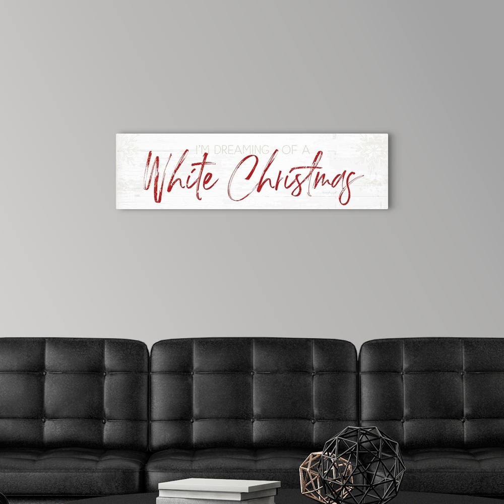 A modern room featuring White Christmas - Red