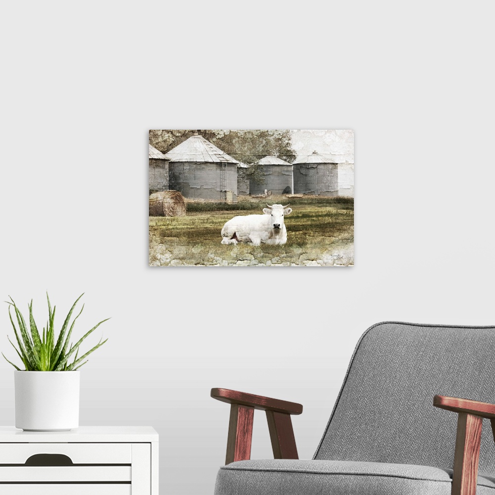 A modern room featuring White Cow
