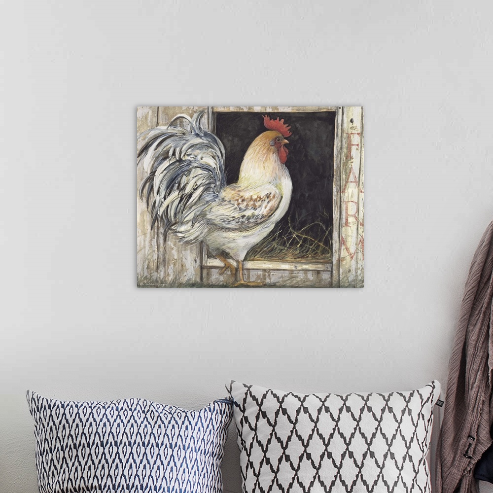 A bohemian room featuring Sophisticated country rooster adds warmth to dining room, kitchen and more.