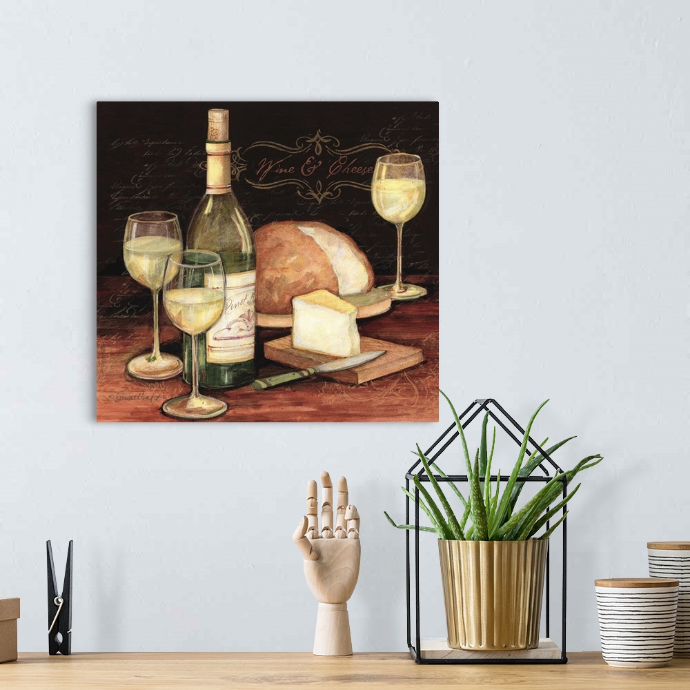 A bohemian room featuring Classic wine vignette works in any room and home decor