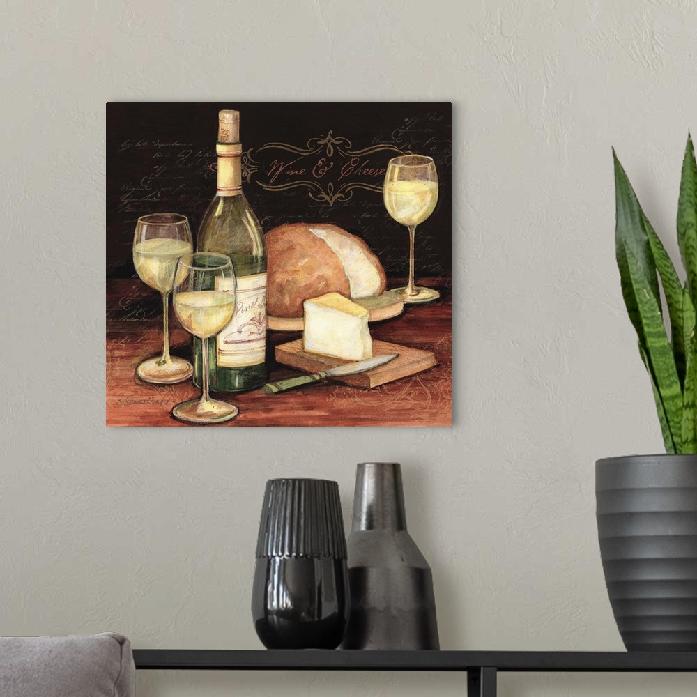 A modern room featuring Classic wine vignette works in any room and home decor