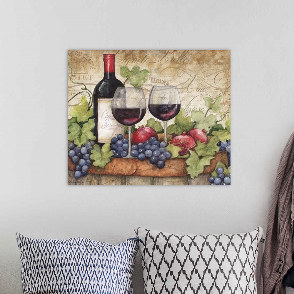 A bohemian room featuring Wine vignette that makes a tasteful statement to any decor.
