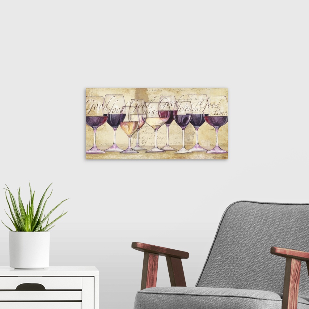A modern room featuring An abstract array of wine glasses adds a stunning design element to your decor.