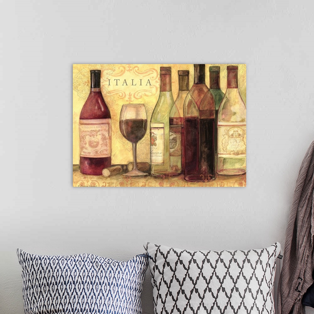 A bohemian room featuring Classic wine vignette works in any room and home decor