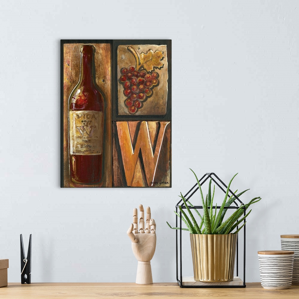 A bohemian room featuring Merging a typography art style with a wine theme makes for a visually intriguing image!