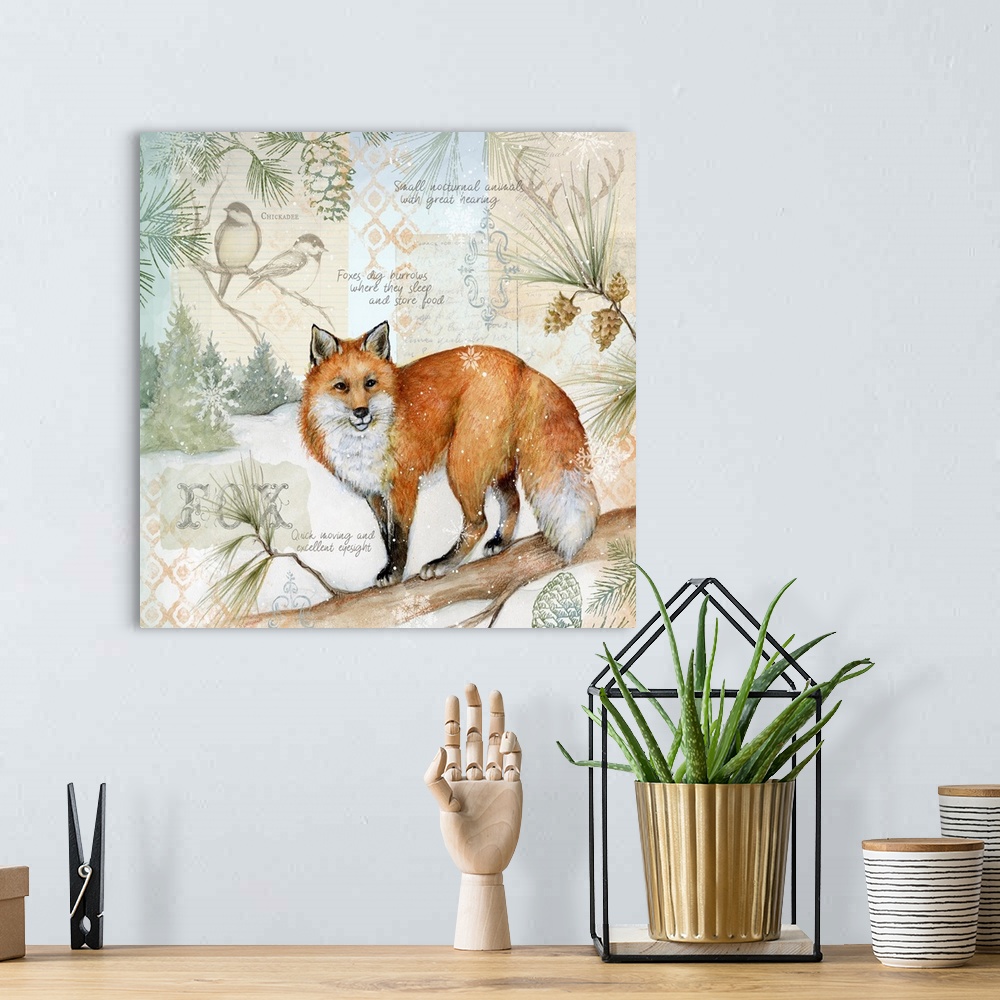 A bohemian room featuring The clever fox is the star of this forest scene.