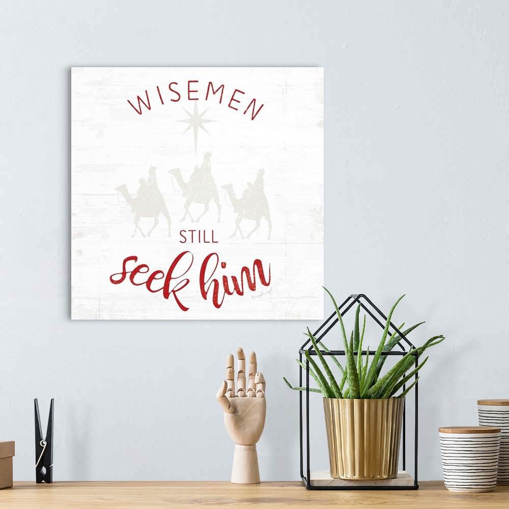 A bohemian room featuring Wisemen Still Seek Him - Red