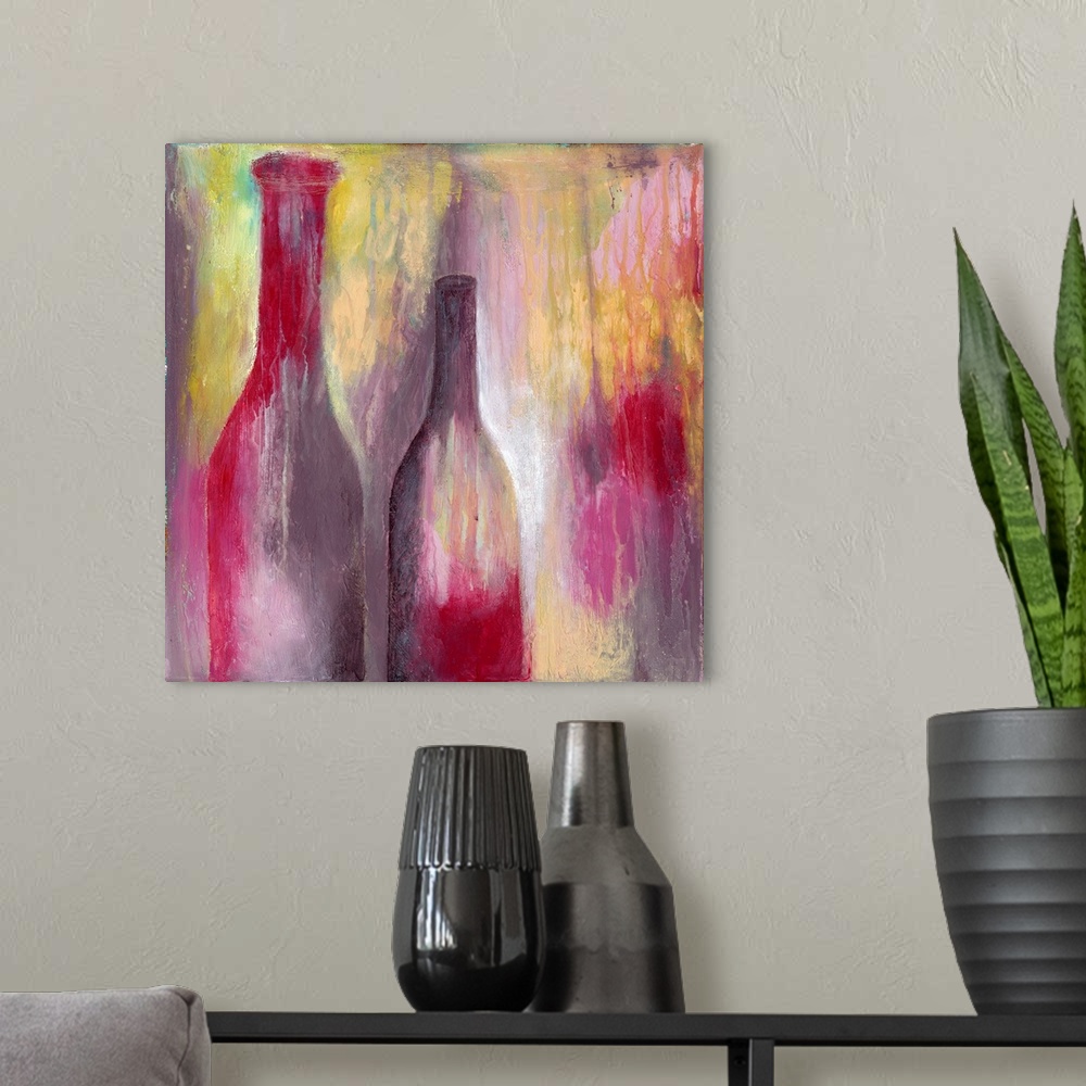 A modern room featuring Abstract wine tableau offers a unique take on a popular theme.