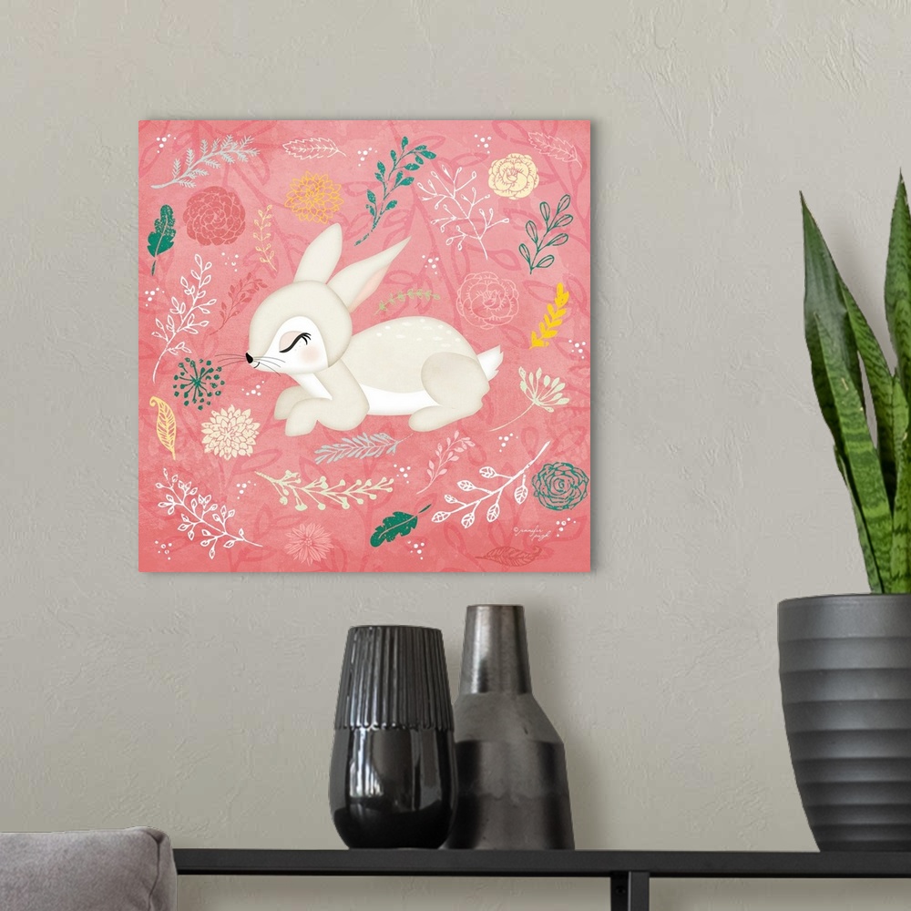 A modern room featuring Woodland Bunny
