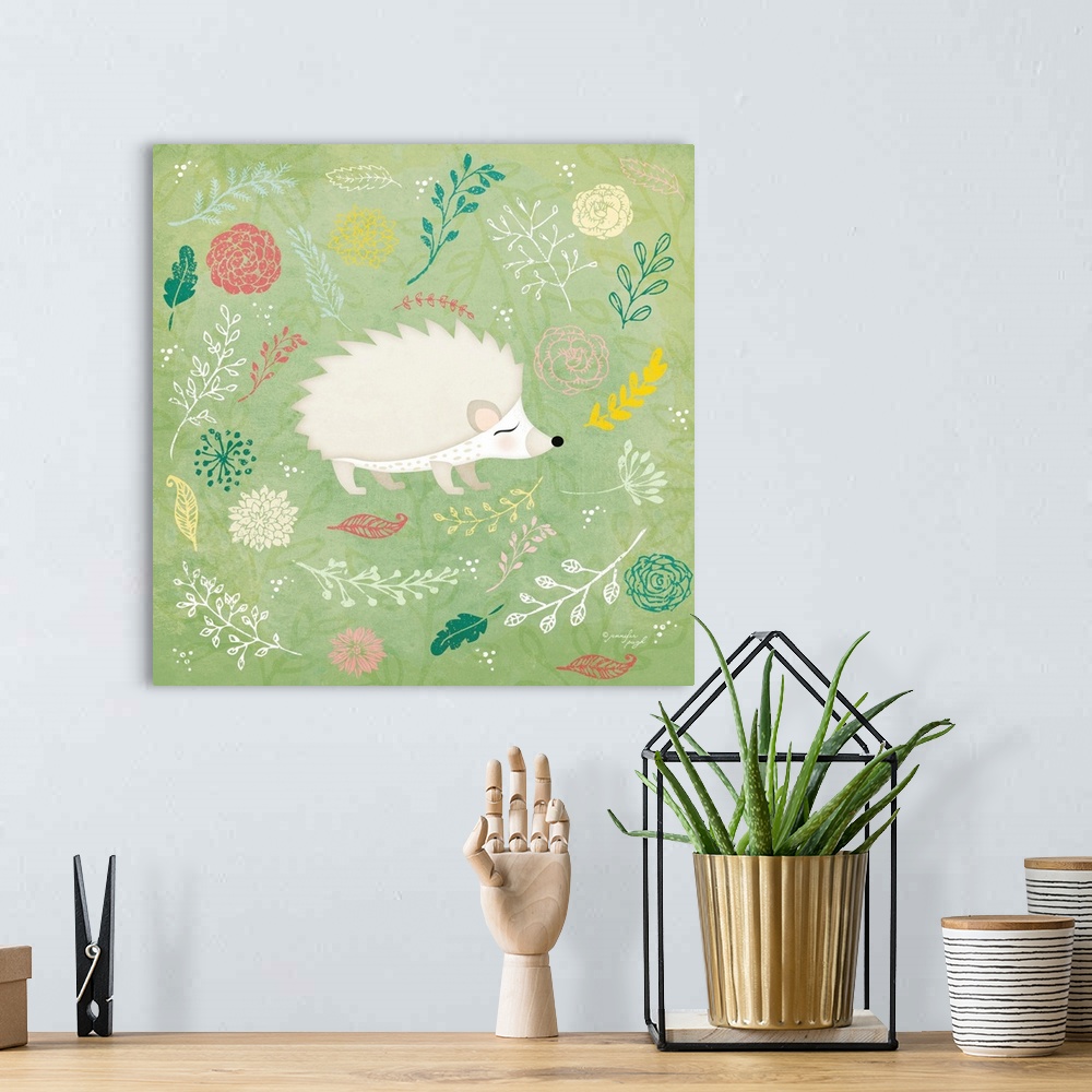 A bohemian room featuring Woodland Hedgehog