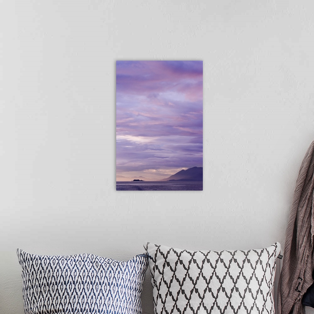 A bohemian room featuring USA, Alaska, Ketchikan. Purple-colored sunset.
