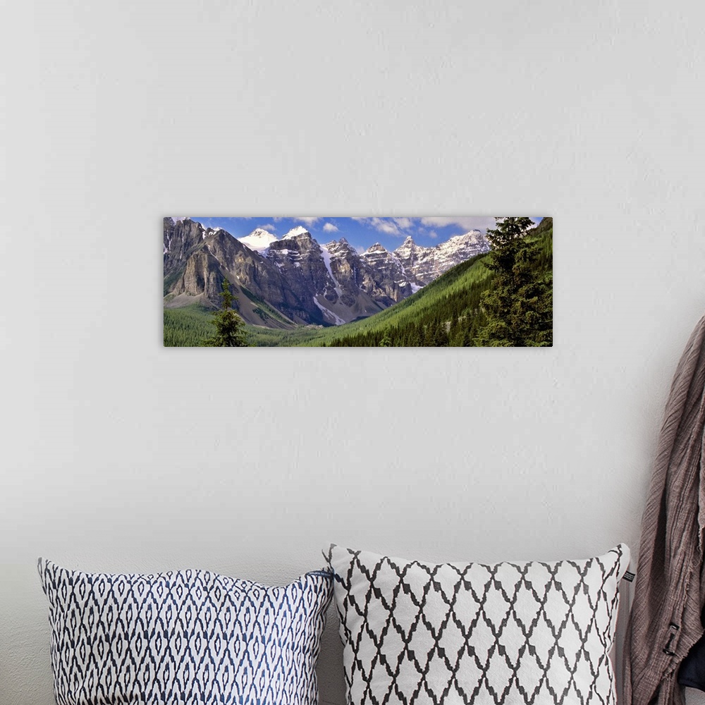 A bohemian room featuring Canada, Alberta, Banff NP. The Valley of the Ten Peaks is the gateway to beautiful Moraine Lake i...
