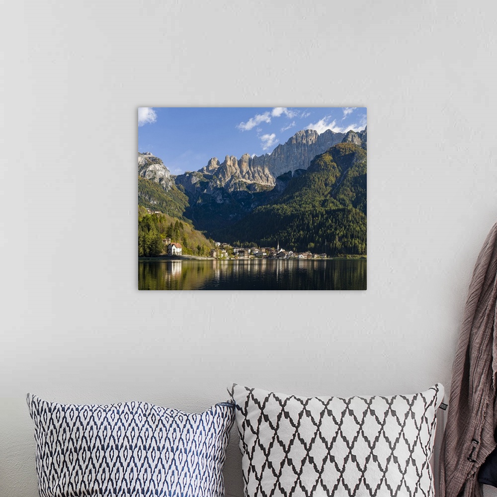 A bohemian room featuring Alleghe At Lago Di Alleghe Under The Peak Of Civetta, Italy