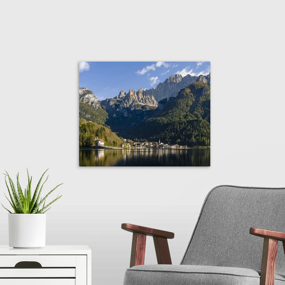 A modern room featuring Alleghe At Lago Di Alleghe Under The Peak Of Civetta, Italy