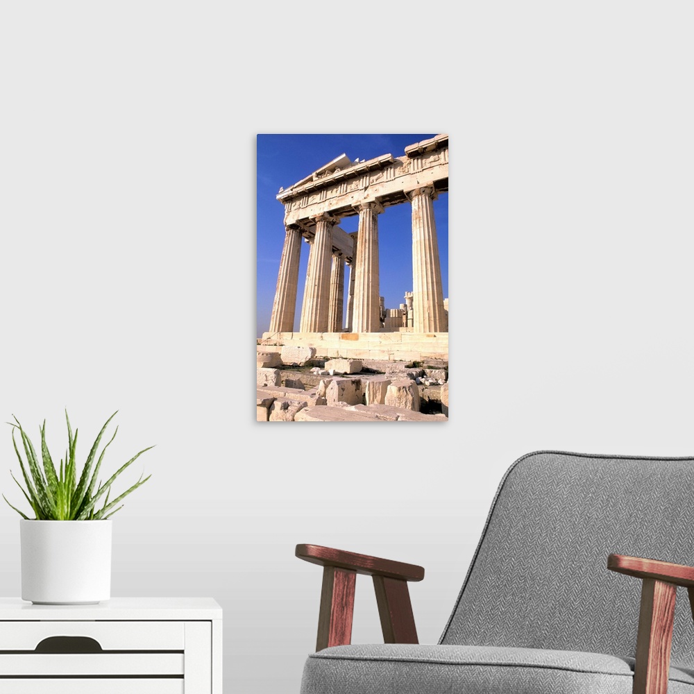 A modern room featuring Ancient Greece Parthenon on Acropolis in Athens Greece