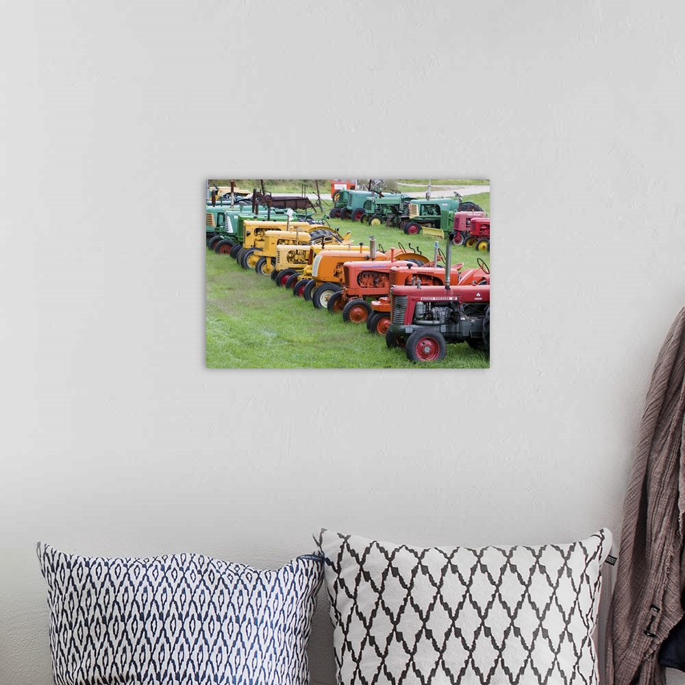 A bohemian room featuring Antique Farm Tractors, Manchester, Vermont.