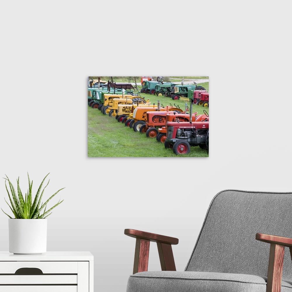A modern room featuring Antique Farm Tractors, Manchester, Vermont.