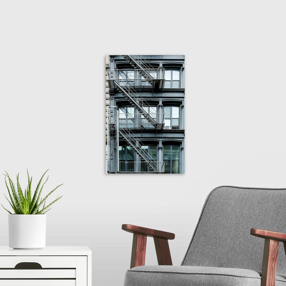 A modern room featuring Apartment building exterior, New York City, NY. USA  Soho