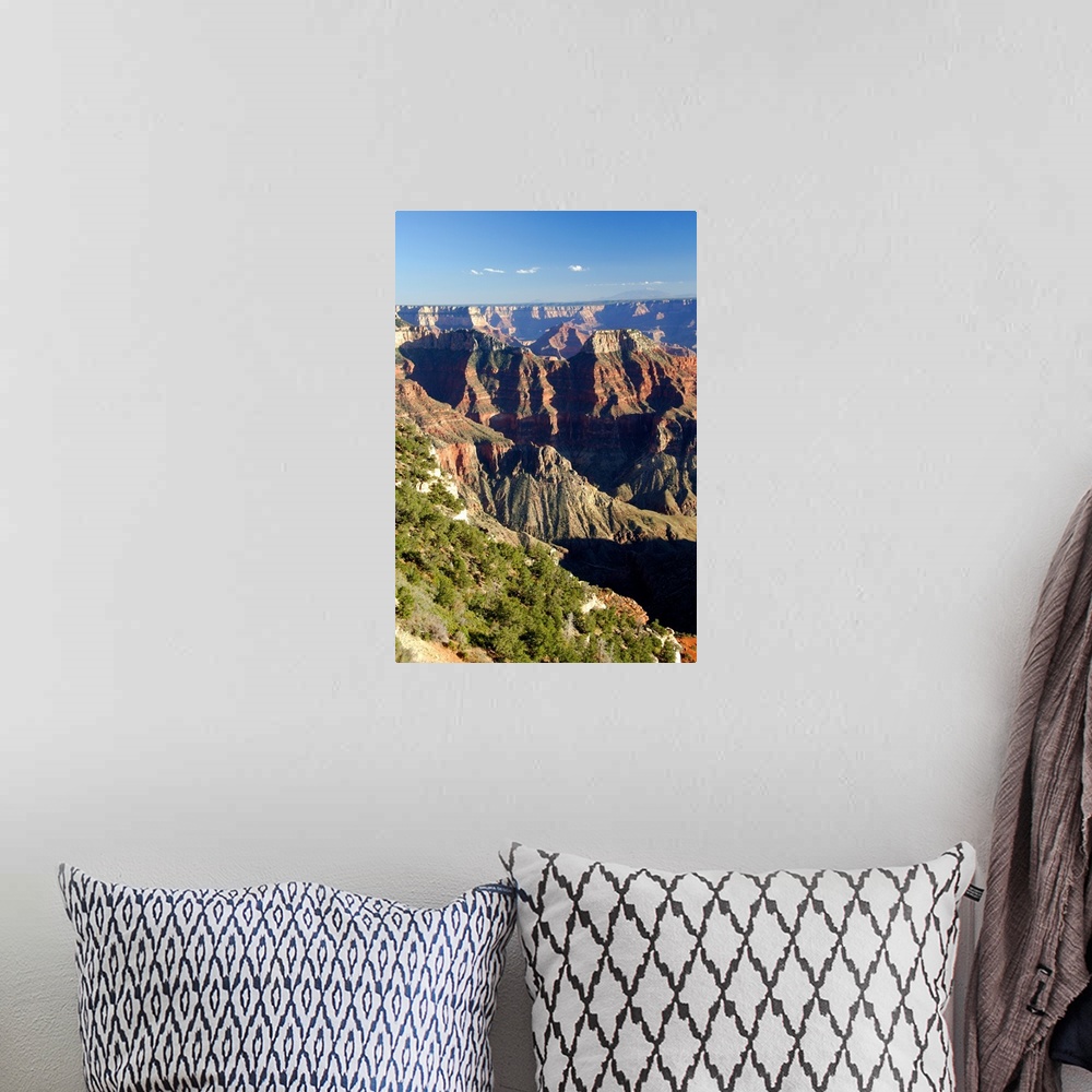 A bohemian room featuring North America, USA, Arizona, Grand Canyon National Park, North Rim. Canyon view with mountains of...