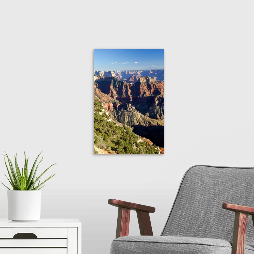 A modern room featuring North America, USA, Arizona, Grand Canyon National Park, North Rim. Canyon view with mountains of...