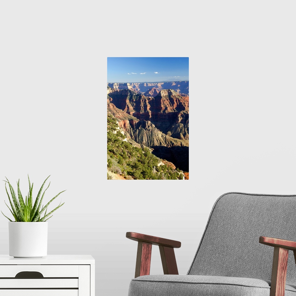 A modern room featuring North America, USA, Arizona, Grand Canyon National Park, North Rim. Canyon view with mountains of...