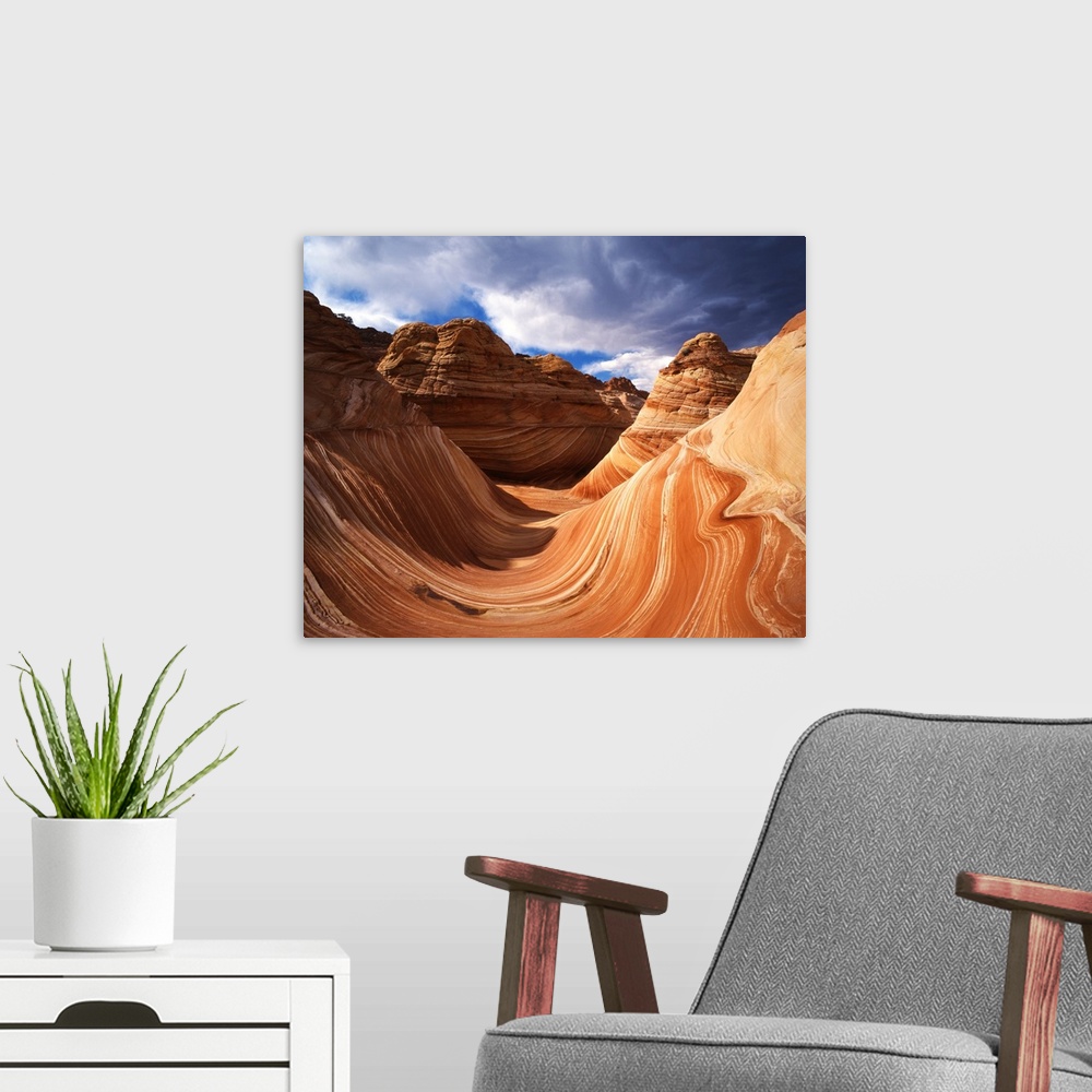 A modern room featuring USA, Arizona, Paria Canyon, The Wave formation in Coyote Buttes.