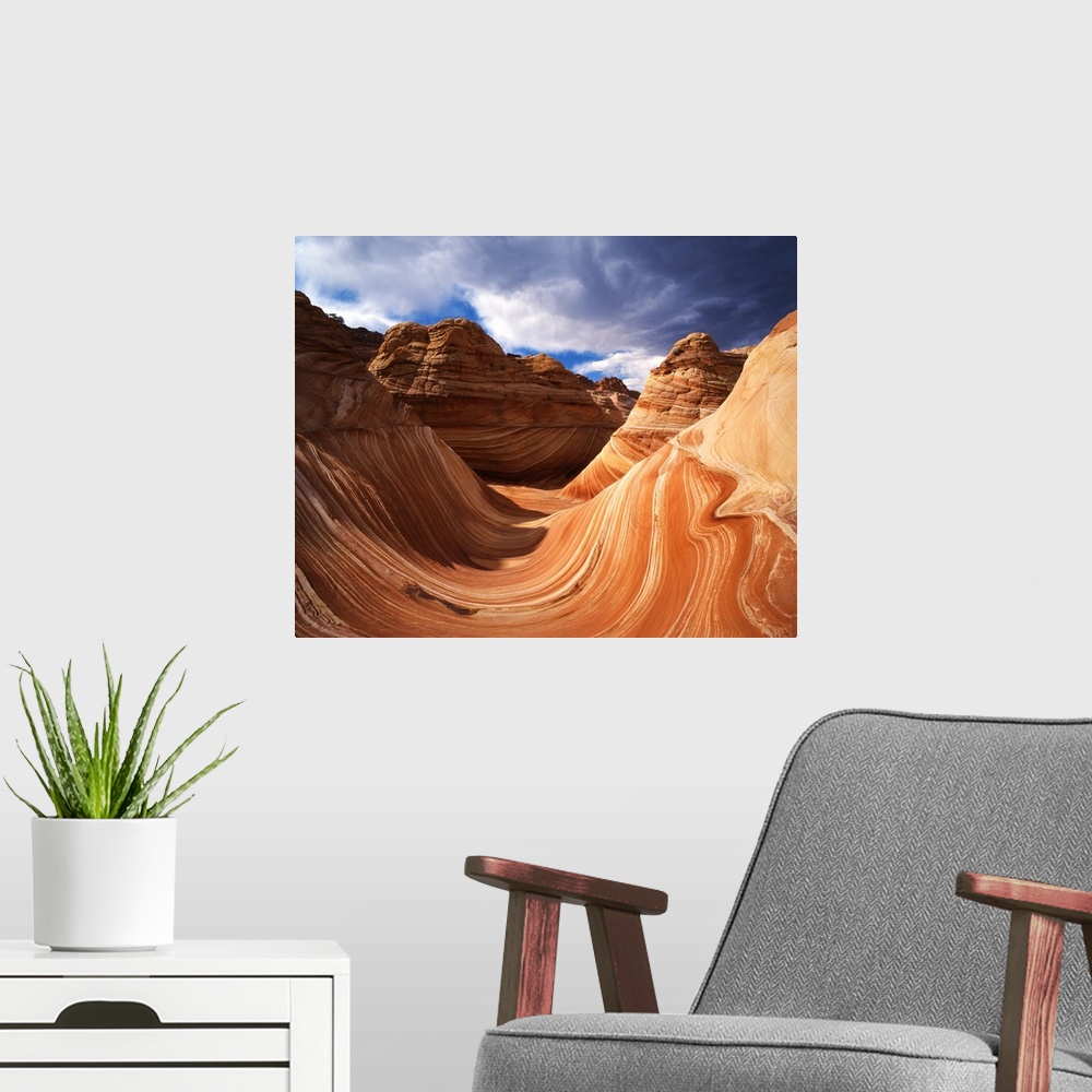 A modern room featuring USA, Arizona, Paria Canyon, The Wave formation in Coyote Buttes.