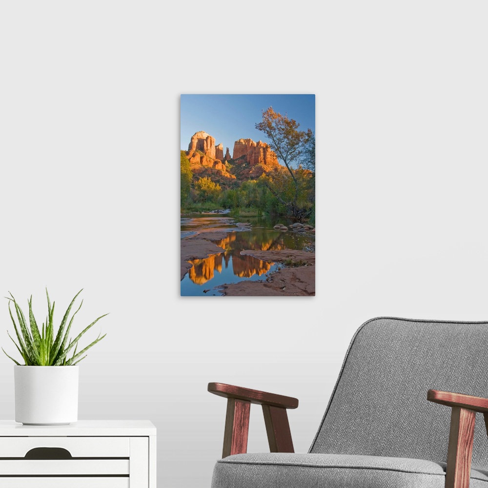 A modern room featuring Arizona, Sedona, Crescent Moon Recreation Area, Red Rock Crossing, Oak Creek with Cathedral Rock.