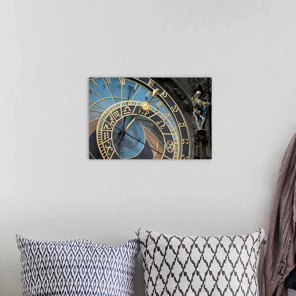 A bohemian room featuring Astronomical Clock on tower of Old Town Hall, Prague, Czech Republic