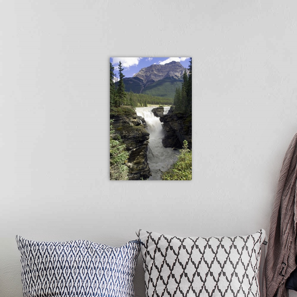A bohemian room featuring Athabasca Falls, Jasper National Park Alberta, Canada
