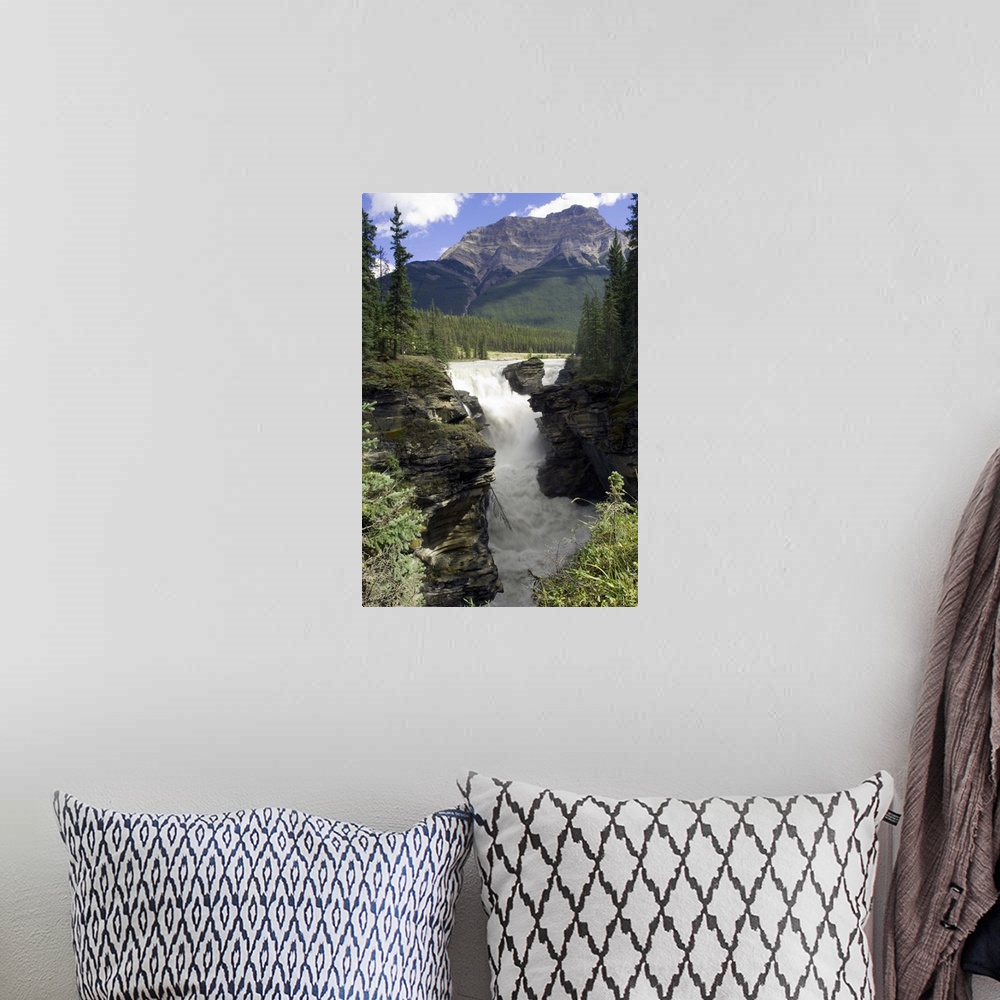 A bohemian room featuring Athabasca Falls, Jasper National Park Alberta, Canada
