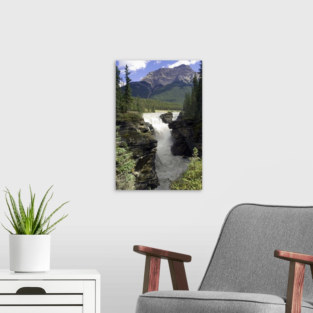 A modern room featuring Athabasca Falls, Jasper National Park Alberta, Canada