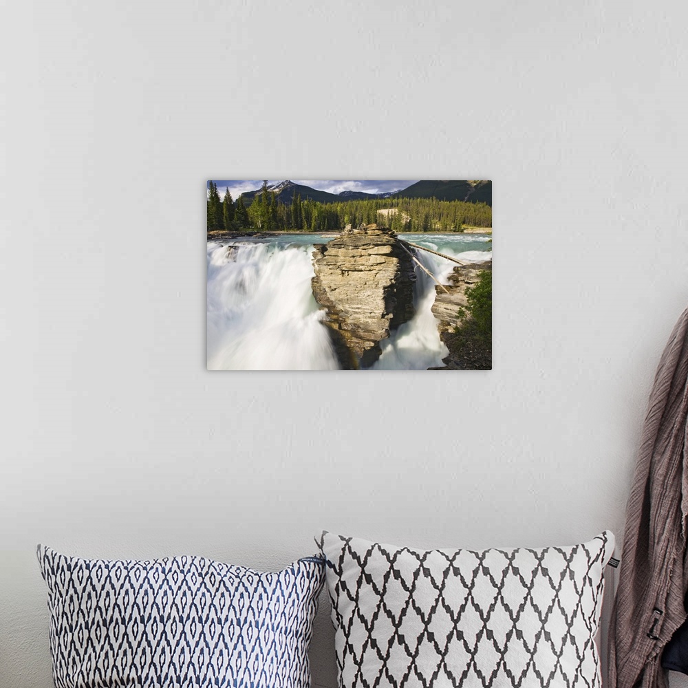 A bohemian room featuring Athabasca Fallsl on the Athabasca River in Jasper National Park, Alberta, Canada