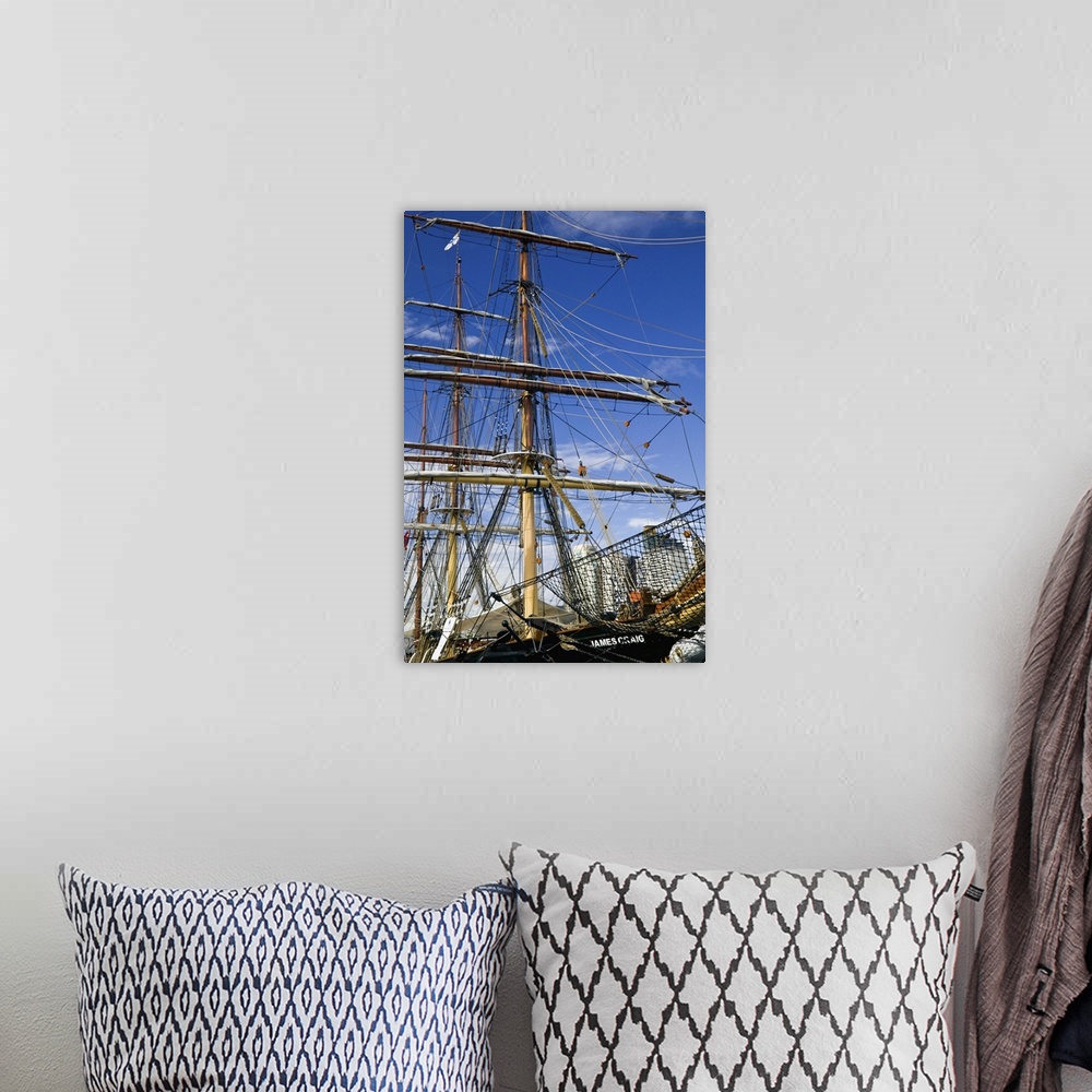 A bohemian room featuring AUSTRALIA, New South Wales (NSW), Sydney. City Skyline from Darling Harbour and tall ship James C...