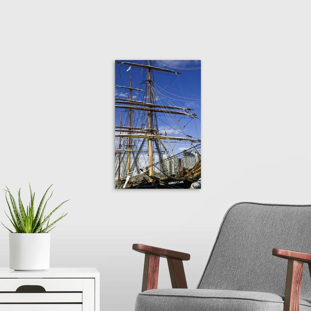 A modern room featuring AUSTRALIA, New South Wales (NSW), Sydney. City Skyline from Darling Harbour and tall ship James C...