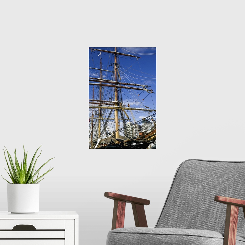 A modern room featuring AUSTRALIA, New South Wales (NSW), Sydney. City Skyline from Darling Harbour and tall ship James C...