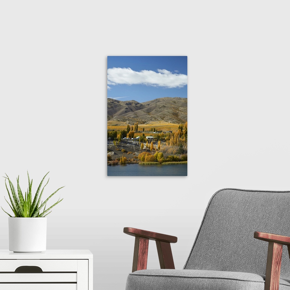 A modern room featuring Autumn colours, Bannockburn Inlet, Lake Dunstan, Central Otago, South Island, New Zealand