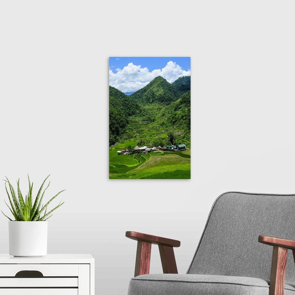 A modern room featuring Bangaan in the rice terraces of Banaue, Northern Luzon, Philippines.