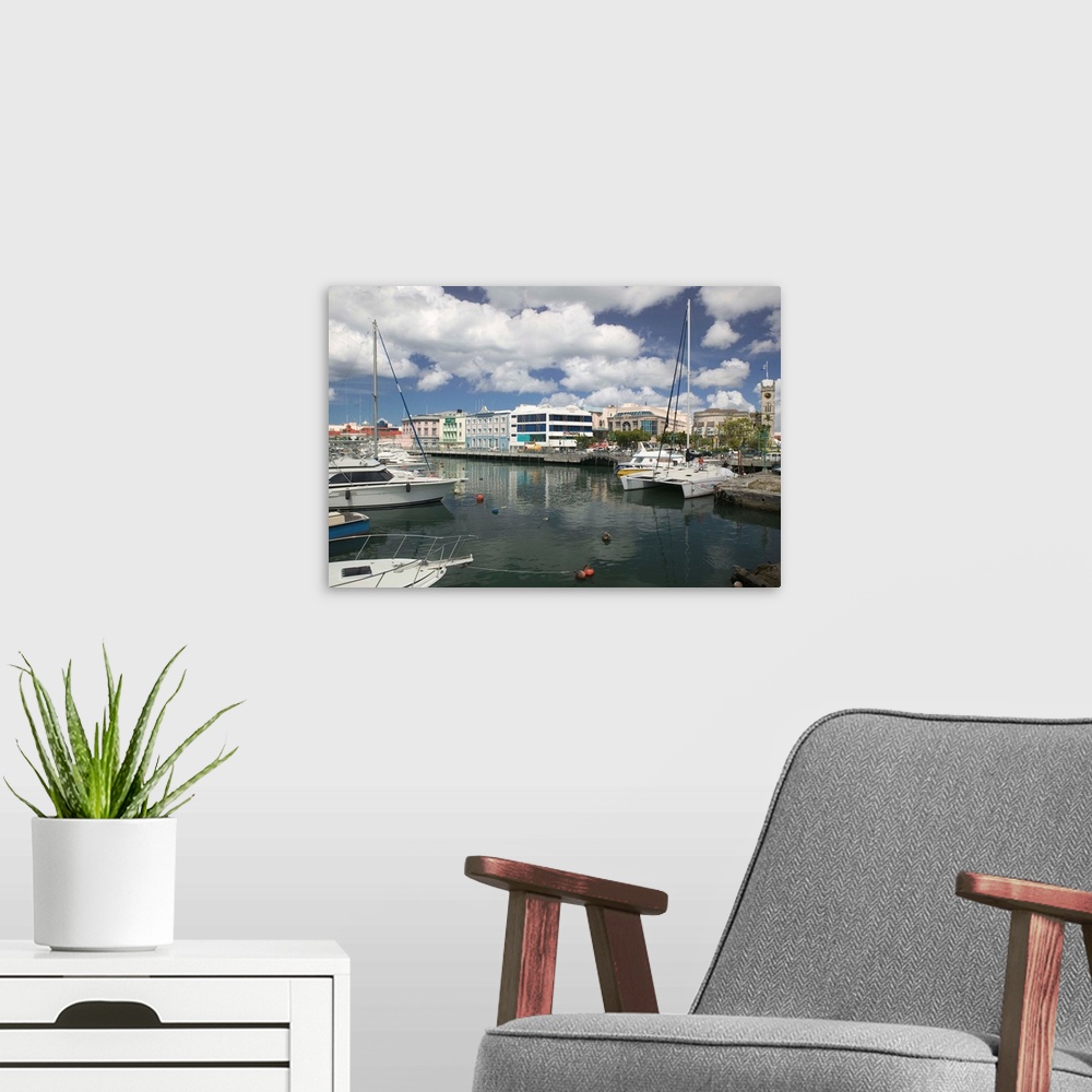 A modern room featuring BARBADOS, Bridgetown, The Careenage Inner Harbor, Daytime