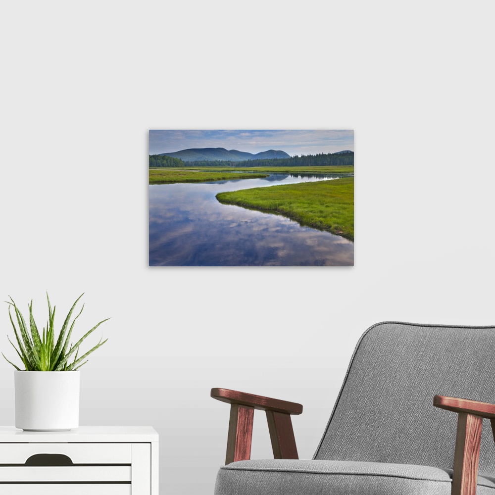 A modern room featuring Bass Harbor Marsh in Acadia National Park, Maine, USA
