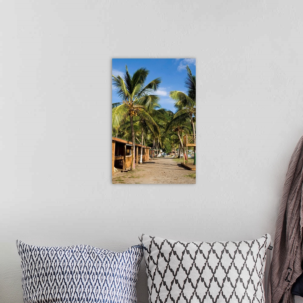 A bohemian room featuring Beach bars at Frigate Bay southside, St Kitts, Caribbean.